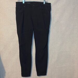 Kut from the Kloth Womens Moto Skinny Pants 8 Mid Rise‎ Black Rayon Straight